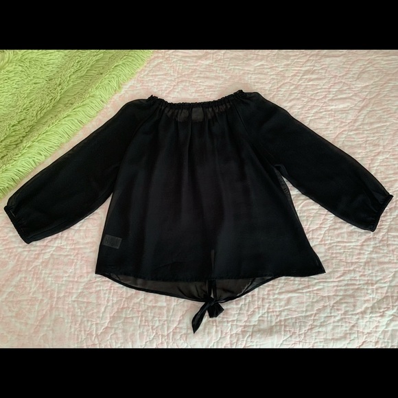 Blouse & Tank Top Set 2 PCS Tie Front Shell Ruffle Black D Signed Disney Girl XL - Picture 3 of 16